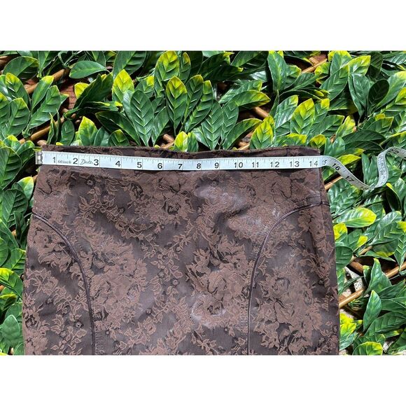 Vintage Bebe Brown Fall Lace Pencil Skirt Size 4 - Picture 3 of 5